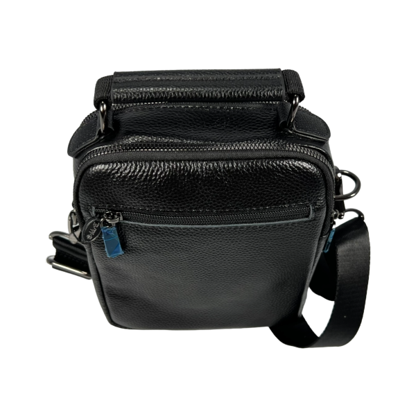 Сумка через плечо на пять отделений, снимаемый ремень, ручки для переноса, черная Сумка через плечо на пять отделений, снимаемый ремень, ручки для переноса, черная