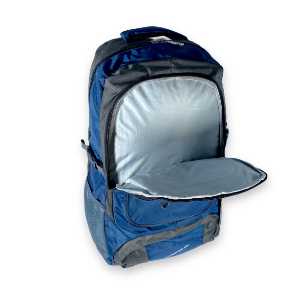 Туристический рюкзак, 65 л, два отдела, внутренние карманы, нейлон, синий