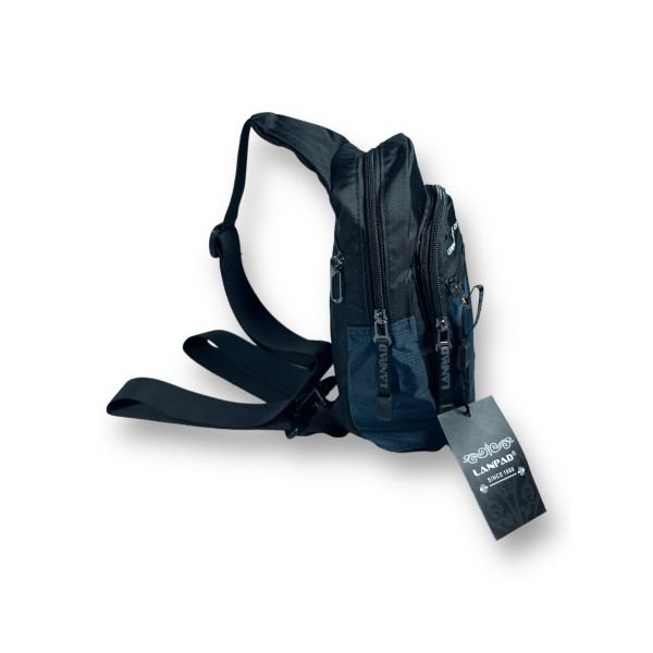 Слинг Lanpad нейлон одно отделение и 3 дополнительных отделения задняя карман размер 27*16*10 см синий