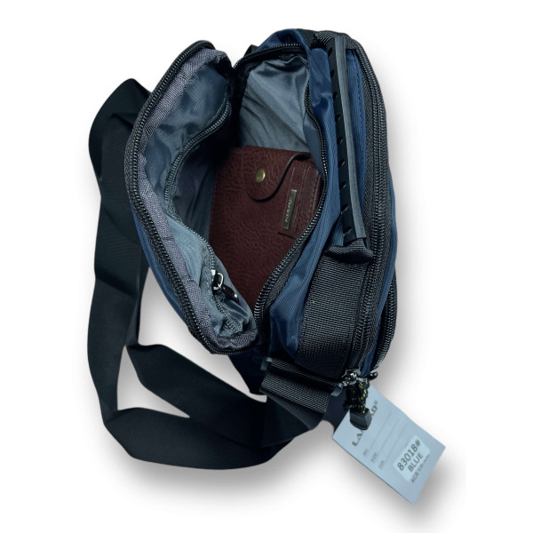 Сумка через плечо, 2 отделения, 2 наружных кармана, синяя Сумка через плечо, 2 отделения, 2 наружных кармана, синяя