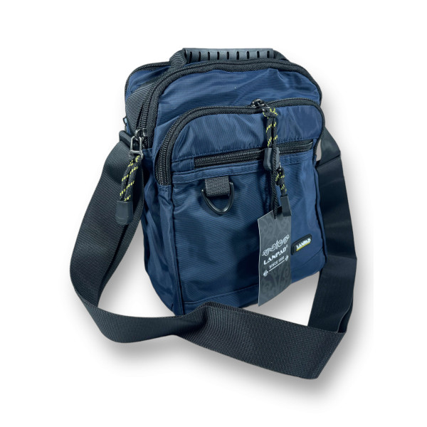 Сумка через плечо, 2 отделения, 2 наружных кармана, синяя