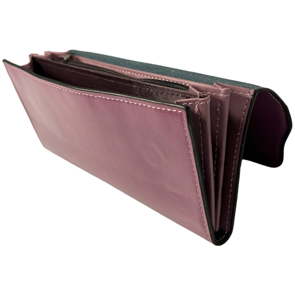 Женский портмоне из экокожи, розового цвета, с застежкой на молнии