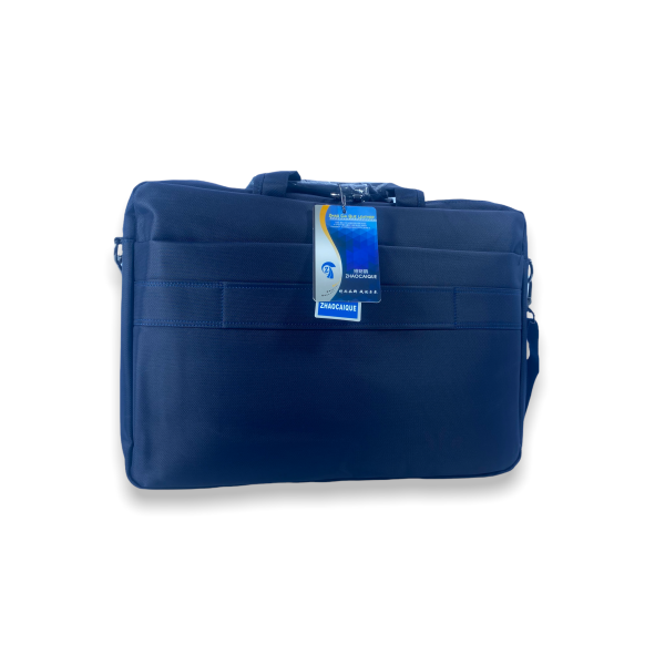 Наплечная сумка для ноутбука 8617 на 2 отделения, карманы, съемный ремень размеры: 45*33*10 см синий