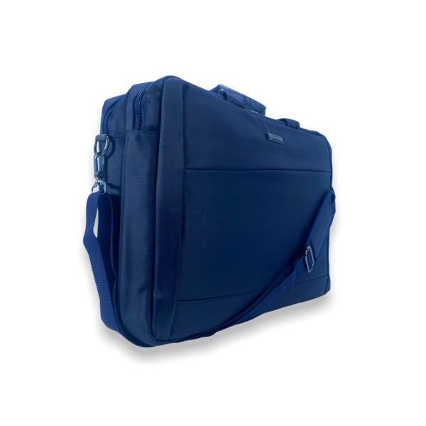 Наплечная сумка для ноутбука 8617 на 2 отделения, карманы, съемный ремень размеры: 45*33*10 см синий