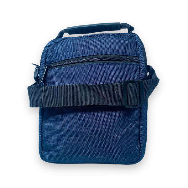 Сумка через плечо, мужская, полиэстер, 3 отдела, 1 карман на лицевой стороне размер: 25*20*10 см, синяя Сумка через плечо, мужская, полиэстер, 3 отдела, 1 карман на лицевой стороне размер: 25*20*10 см, синяя