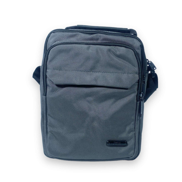 Сумка через плечо, мужская, полиэстер, 3 отдела, 1 карман на лицевой стороне размер: 25*20*10 см, серый Сумка через плечо, мужская, полиэстер, 3 отдела, 1 карман на лицевой стороне размер: 25*20*10 см, серый