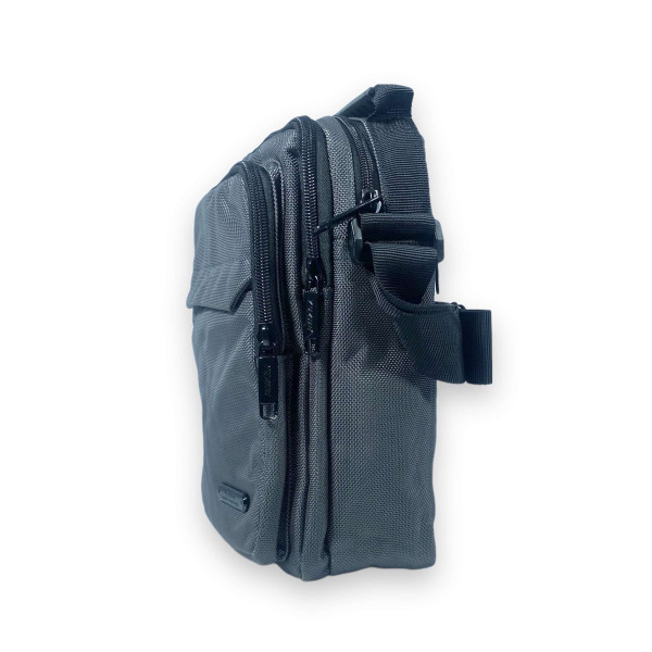 Сумка через плечо, мужская, полиэстер, 3 отдела, 1 карман на лицевой стороне размер: 25*20*10 см, серый Сумка через плечо, мужская, полиэстер, 3 отдела, 1 карман на лицевой стороне размер: 25*20*10 см, серый