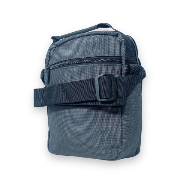 Сумка через плечо, мужская, полиэстер, 3 отдела, 1 карман на лицевой стороне размер: 25*20*10 см, серый Сумка через плечо, мужская, полиэстер, 3 отдела, 1 карман на лицевой стороне размер: 25*20*10 см, серый