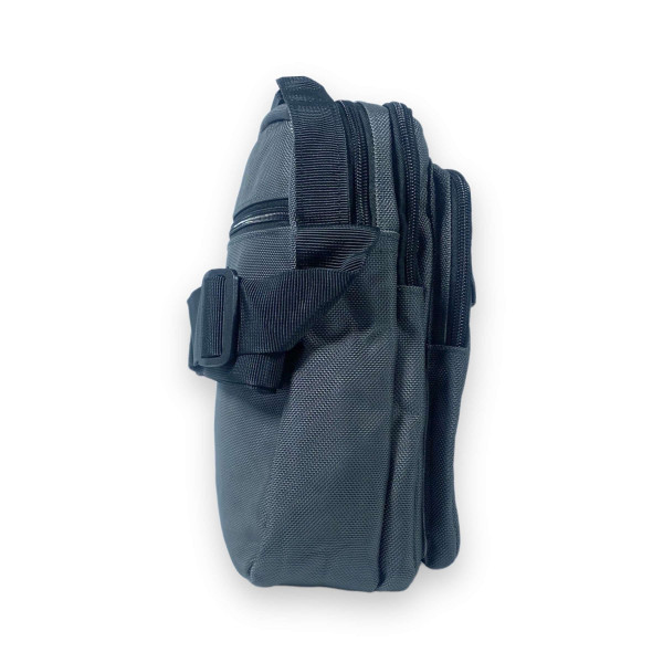 Сумка через плечо, мужская, полиэстер, 3 отдела, 1 карман на лицевой стороне размер: 25*20*10 см, серый Сумка через плечо, мужская, полиэстер, 3 отдела, 1 карман на лицевой стороне размер: 25*20*10 см, серый