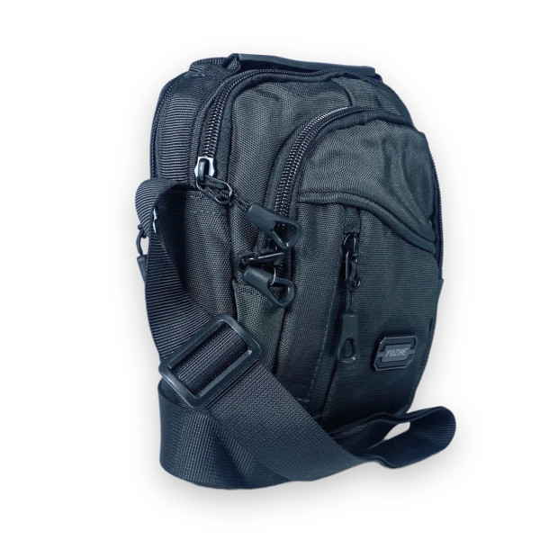 Сумка через плечо, полиэстер, два отдела, внутренний карман, наружные карманы, размер: 20*15*7 см, темно-серая Сумка через плечо, полиэстер, два отдела, внутренний карман, наружные карманы, размер: 20*15*7 см, темно-серая