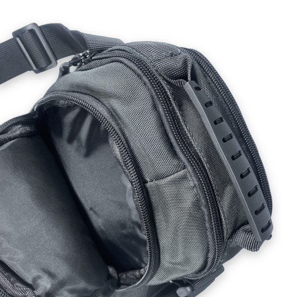 Сумка через плечо, полиэстер, два отдела, внутренний карман, наружные карманы, размер: 20*15*7 см, темно-серая Сумка через плечо, полиэстер, два отдела, внутренний карман, наружные карманы, размер: 20*15*7 см, темно-серая