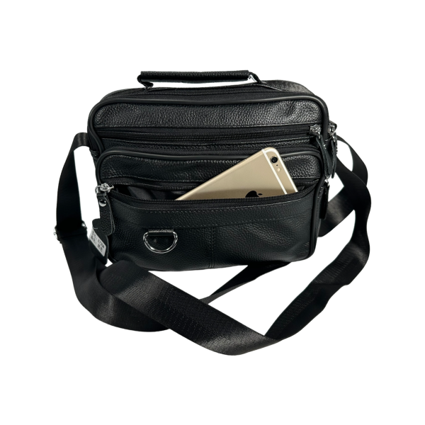 Компактная и стильная сумка через плечо на пять отделений, 5 л, черная Компактная и стильная сумка через плечо на пять отделений, 5 л, черная