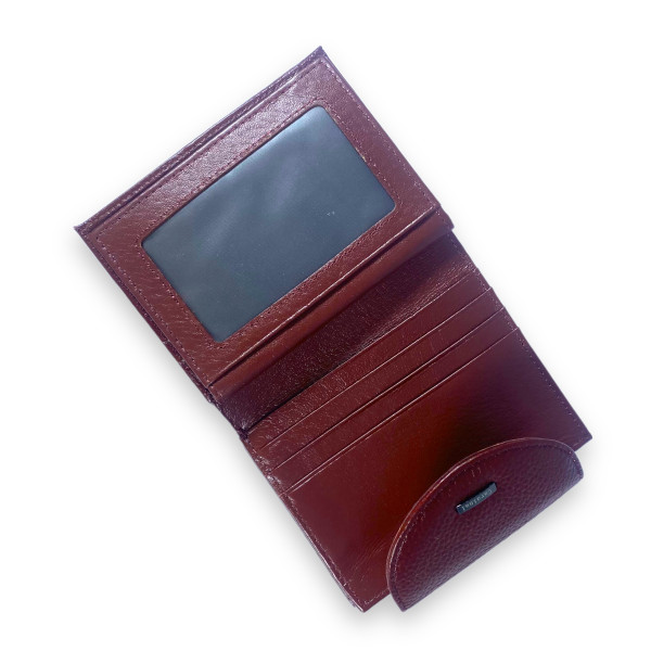 Стильный женский кошелек, кожаный, цвет бордовый Стильный женский кошелек, кожаный, цвет бордовый