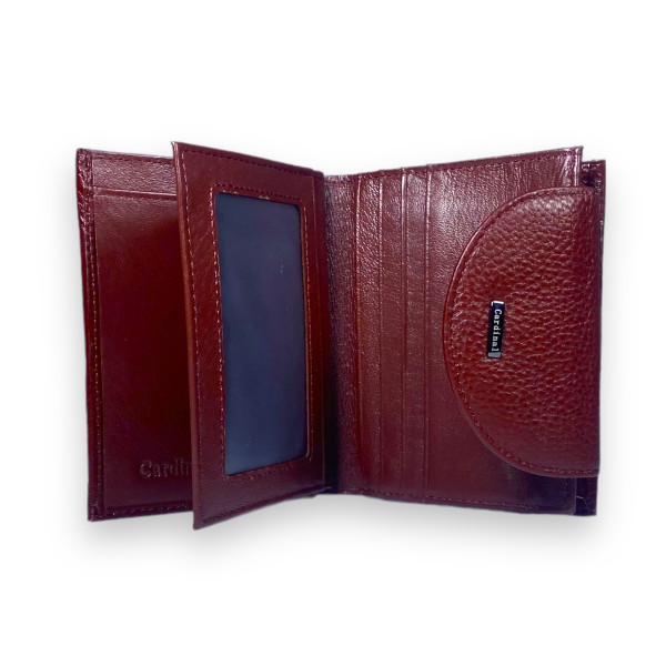 Стильный женский кошелек, кожаный, цвет бордовый Стильный женский кошелек, кожаный, цвет бордовый