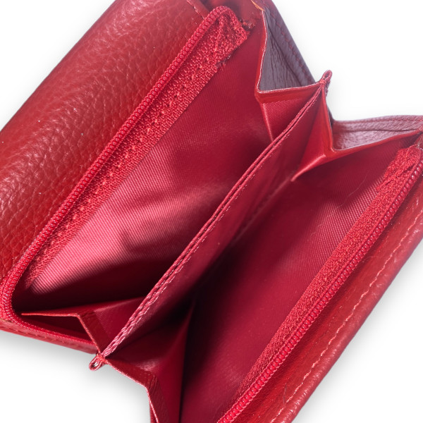 Кошелек кожаный, красный, 2 отделения для купюр Кошелек кожаный, красный, 2 отделения для купюр