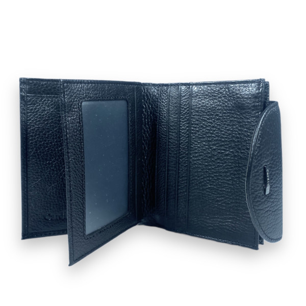 Кошелек женский, кожаный, 2 отдела для купюр, цвет черный Кошелек женский, кожаный, 2 отдела для купюр, цвет черный