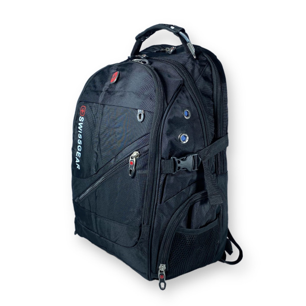 Міський рюкзак з чохлом від дощу, 30 л, USB розʼєм, чорний