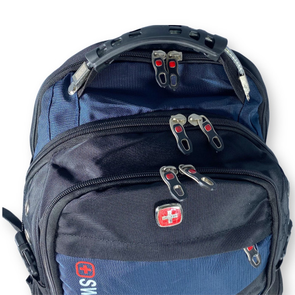 Міський рюкзак з чохлом від дощу 30 л, USB розʼєм, синій Міський рюкзак з чохлом від дощу 30 л, USB розʼєм, синій