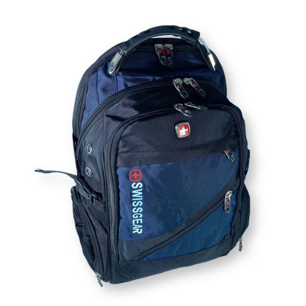 Міський рюкзак з чохлом від дощу 30 л, USB розʼєм, синій Міський рюкзак з чохлом від дощу 30 л, USB розʼєм, синій