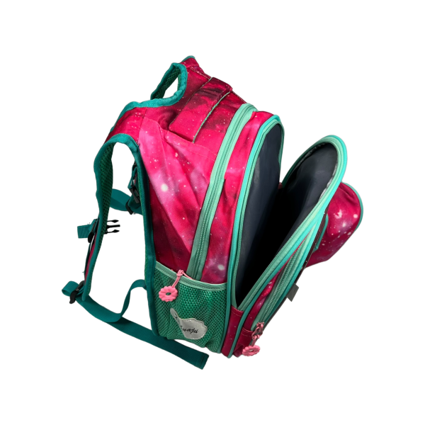 Школьный рюкзак для девочек на три отделения, пенал в подарок, розовый Школьный рюкзак для девочек на три отделения, пенал в подарок, розовый