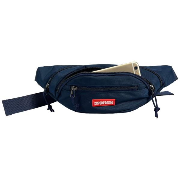 Сумка-бананка на три відділення синього кольору Сумка-бананка на три відділення синього кольору