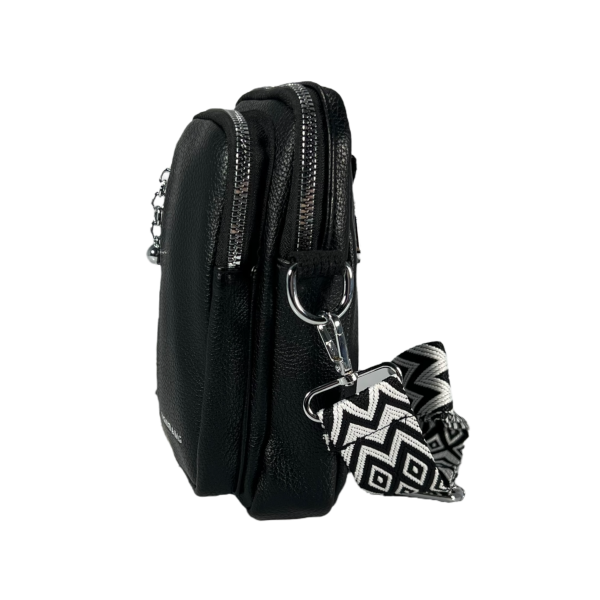 Стильна сумка через плече для жінок на три відділення, чорна Стильна сумка через плече для жінок на три відділення, чорна