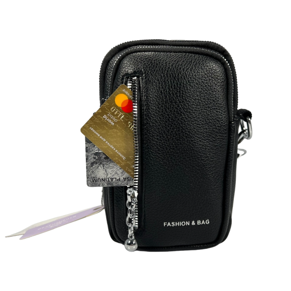 Стильна сумка через плече для жінок на три відділення, чорна Стильна сумка через плече для жінок на три відділення, чорна