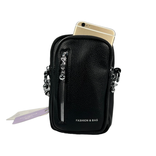 Стильна сумка через плече для жінок на три відділення, чорна Стильна сумка через плече для жінок на три відділення, чорна