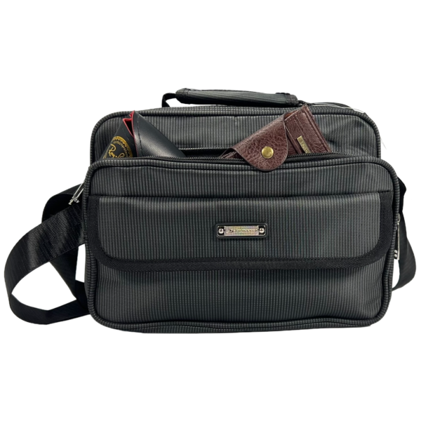 Сумка через плечо на 5 отделений, 7 л, застежка на молнии, серая