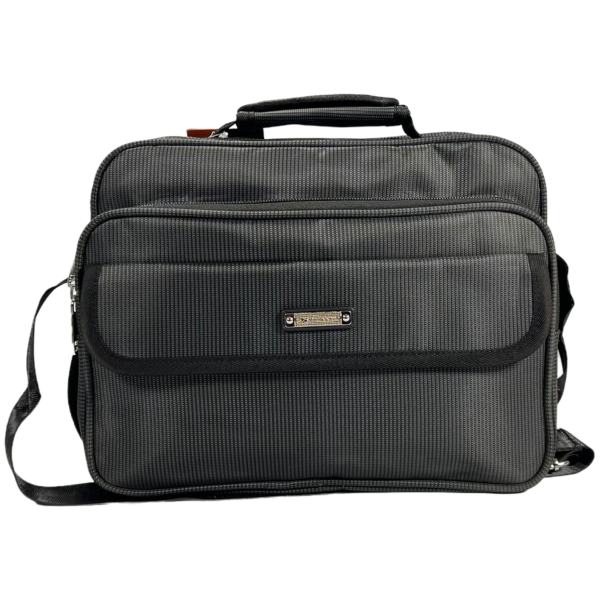 Сумка через плечо, текстиль, водонепроницаемая ткань, 5 отделений, серая