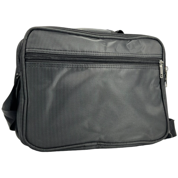 Сумка через плечо, текстиль, водонепроницаемая ткань, 5 отделений, серая