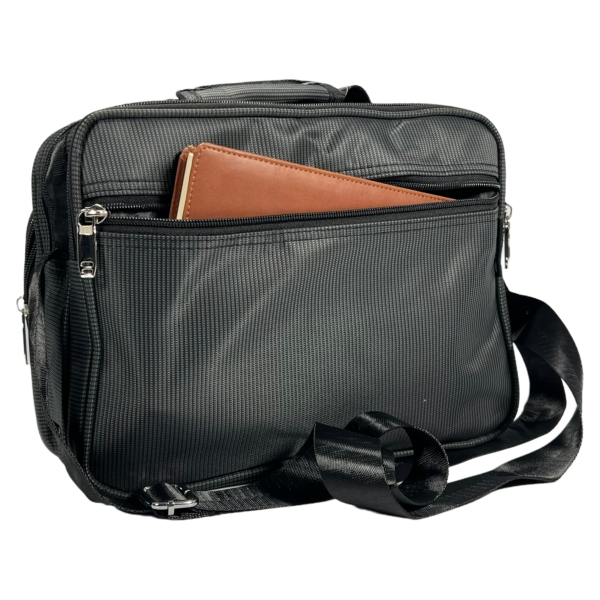 Сумка через плечо, текстиль, водонепроницаемая ткань, 5 отделений, серая