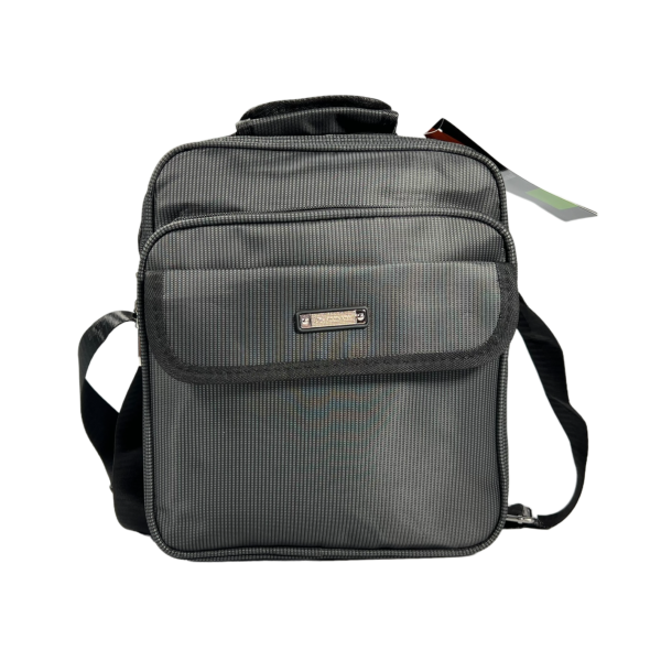 Стильная и практичная сумка через плечо на 5 отделений, 8 л, застежка на молнии, серая