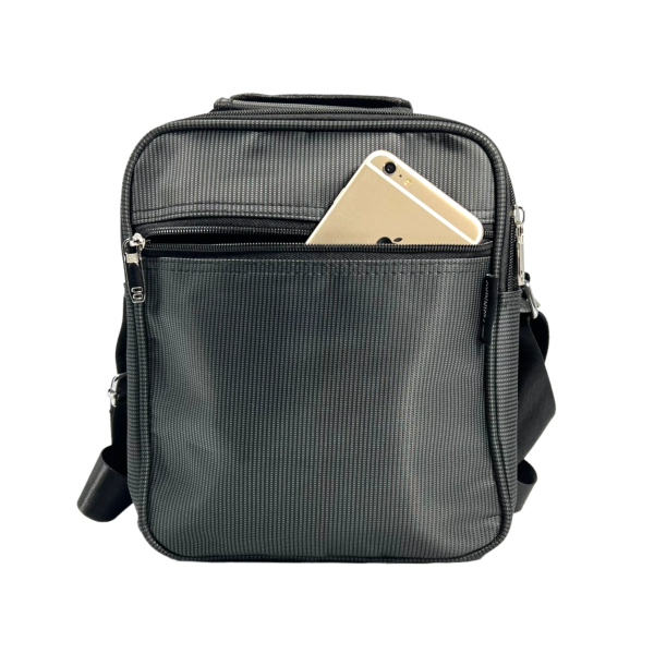 Стильная и практичная сумка через плечо на 5 отделений, 8 л, застежка на молнии, серая