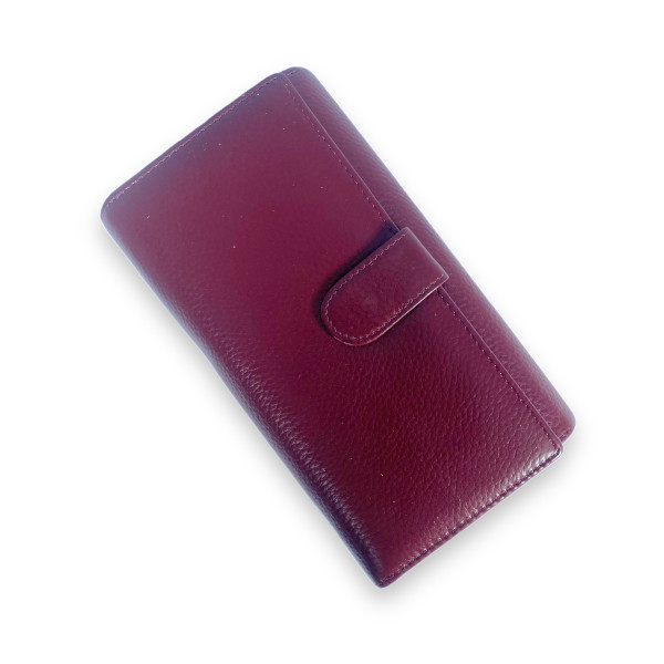 Стильний жіночий гаманец ьшкіряний, бордовий, 3 відділення для купюр