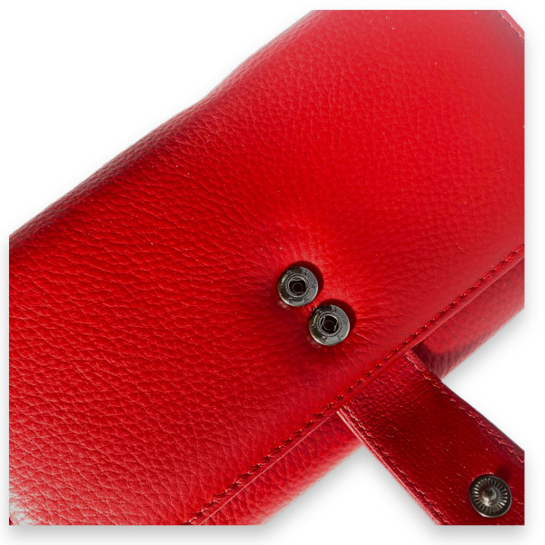 Стильний гаманець з натуральноі шкіри, червоний, 3 відділення для купюр Стильний гаманець з натуральноі шкіри, червоний, 3 відділення для купюр