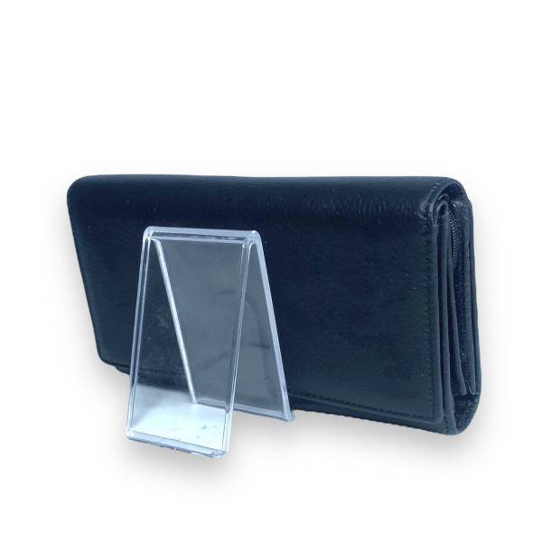 Класичний жіночий гаманець з натуральної шкіри, чорний колір Класичний жіночий гаманець з натуральної шкіри, чорний колір