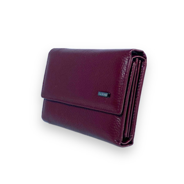 Женский кожаный кошелек, бордовый, 2 отделения для купюр Женский кожаный кошелек, бордовый, 2 отделения для купюр