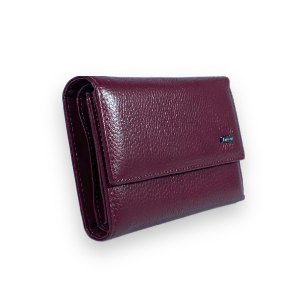 Женский кожаный кошелек, бордовый, 2 отделения для купюр Женский кожаный кошелек, бордовый, 2 отделения для купюр
