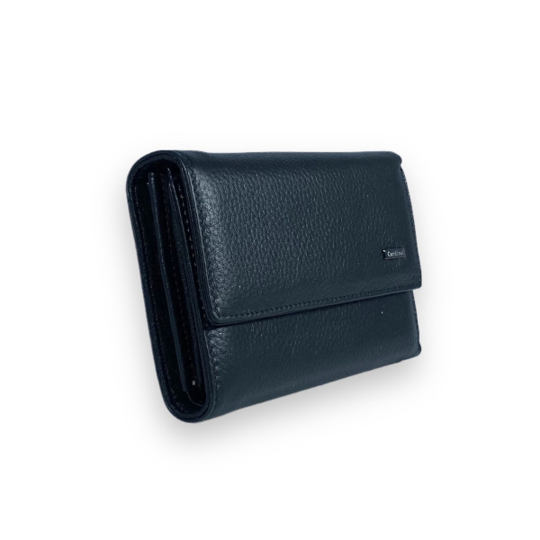 Кошелек женский, кожаный с 2 отделами для купюр, цвет черный Кошелек женский, кожаный с 2 отделами для купюр, цвет черный