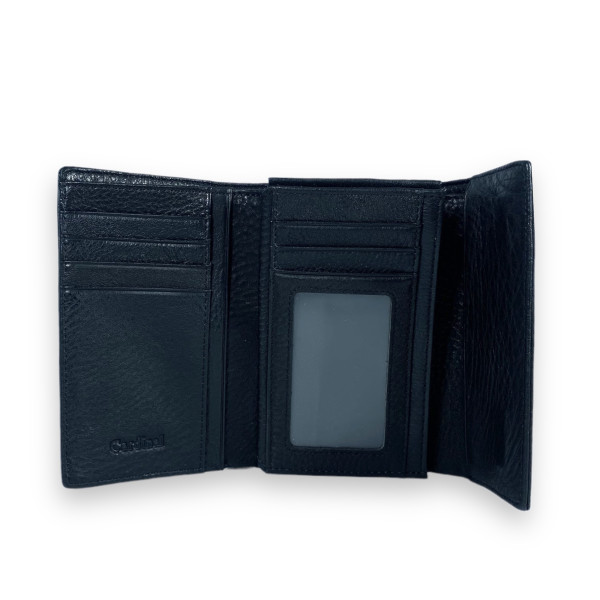 Кошелек женский, кожаный с 2 отделами для купюр, цвет черный Кошелек женский, кожаный с 2 отделами для купюр, цвет черный