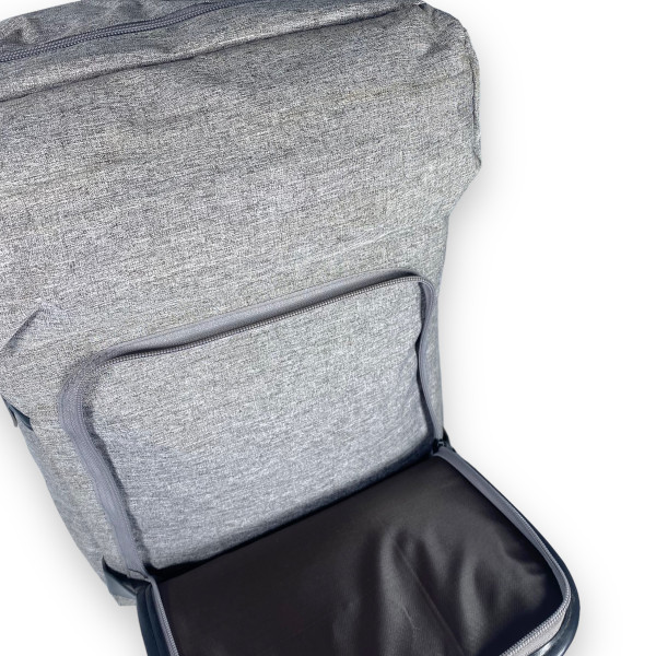 Рюкзак міський на 23 л, одне відділення, фронтальна кишеня, дві бічні кишені, колір сірий