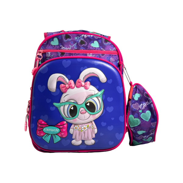 Школьный рюкзак на четыре отделения, пенал в подарок, 20 л, фиолетовый