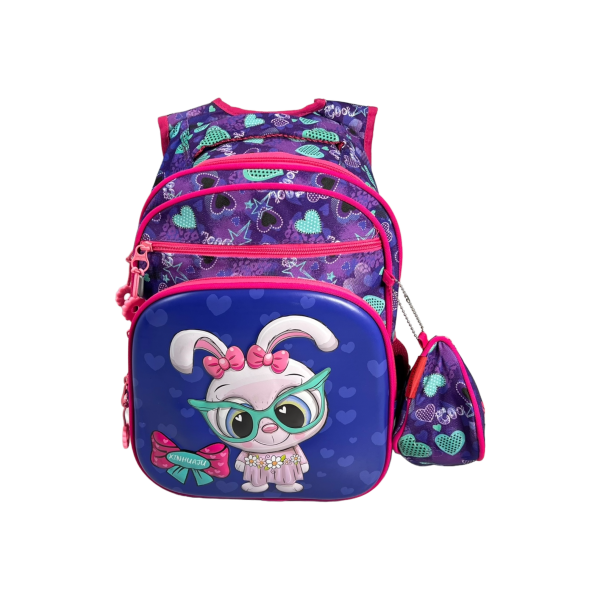 Школьный рюкзак на четыре отделения, пенал в подарок, 20 л, фиолетовый Школьный рюкзак на четыре отделения, пенал в подарок, 20 л, фиолетовый