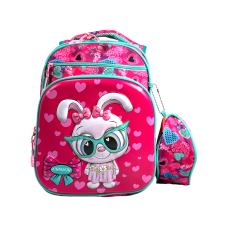 Школьный рюкзак на четыре отделения, пенал в подарок, розовый