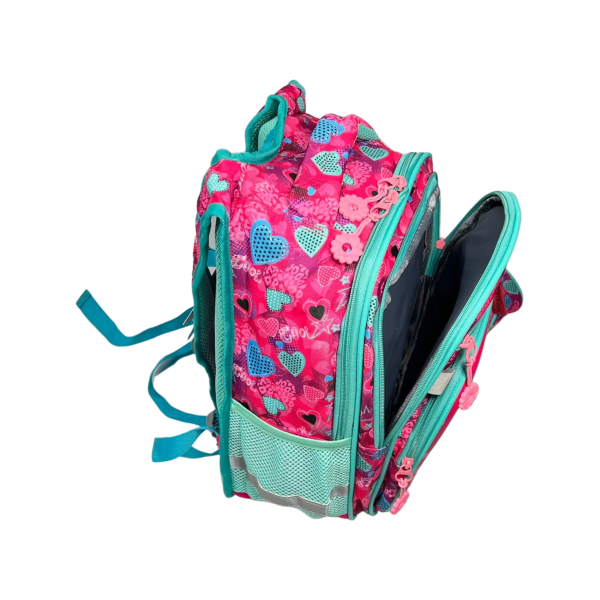 Школьный рюкзак на четыре отделения, пенал в подарок, розовый Школьный рюкзак на четыре отделения, пенал в подарок, розовый