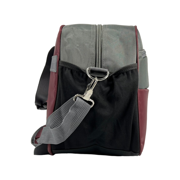 Дорожная сумка на два отделения, 35 л, красная с серым