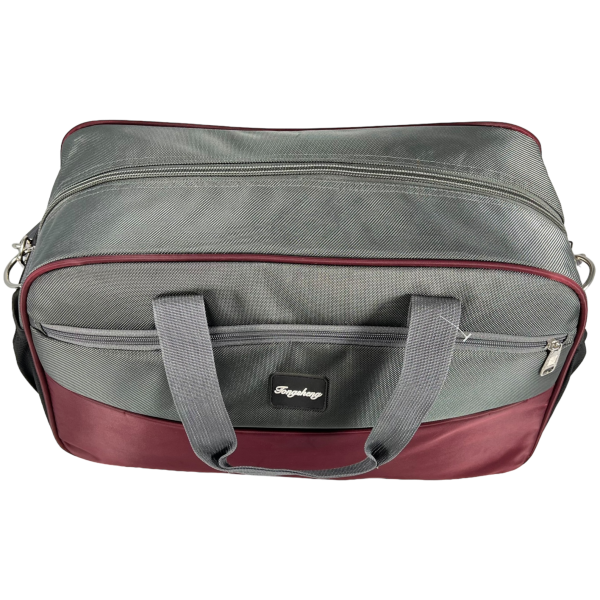 Дорожная сумка на два отделения, 35 л, красная с серым
