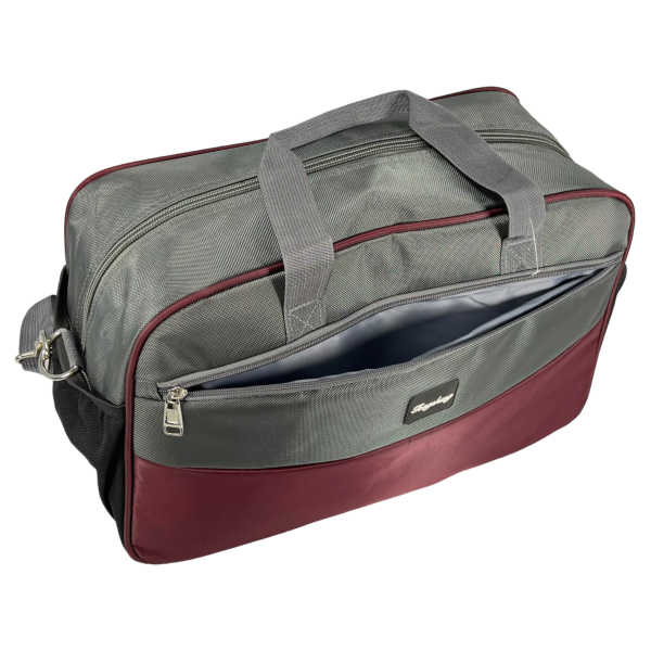 Дорожная сумка на два отделения, 35 л, красная с серым
