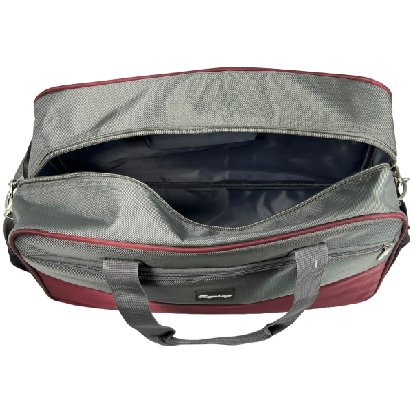 Дорожная сумка на два отделения, 35 л, красная с серым